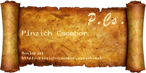 Pinzich Csombor névjegykártya